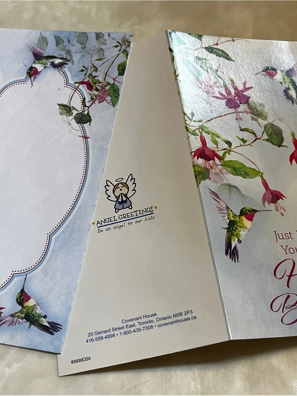 ✨2/$15✨ Birthday card “Just Wishing You a Very Happy Birthday” Hummingbird - Picture 3 of 10